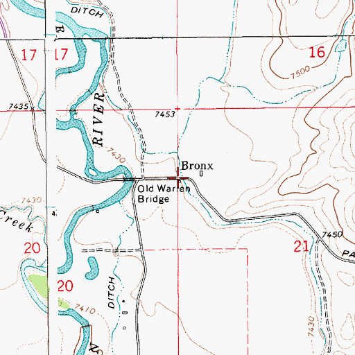 Topographic Map of Bronx, WY
