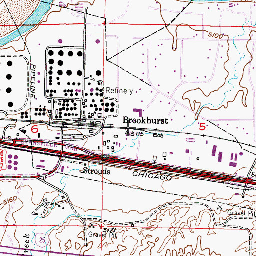 Topographic Map of Brookhurst, WY
