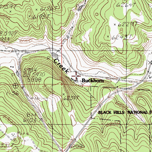 Topographic Map of Buckhorn, WY