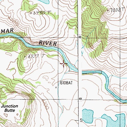 Topographic Map of Buffalo Ford, WY
