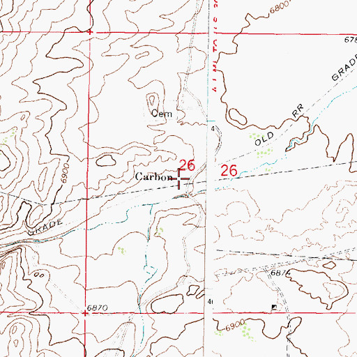 Topographic Map of Carbon, WY