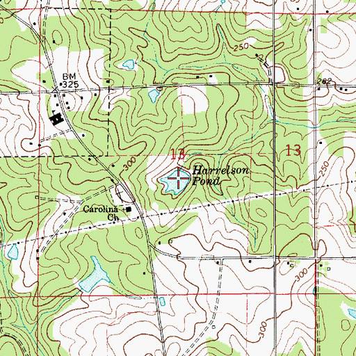 Topographic Map of Harrelson Pond, AL