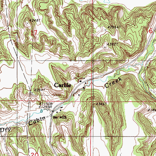 Topographic Map of Carlile, WY