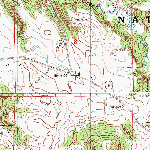 Topographic Map of Carlile Junction, WY