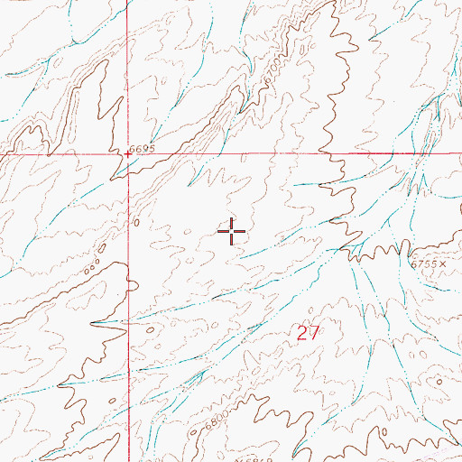 Topographic Map of Carter Cedars, WY