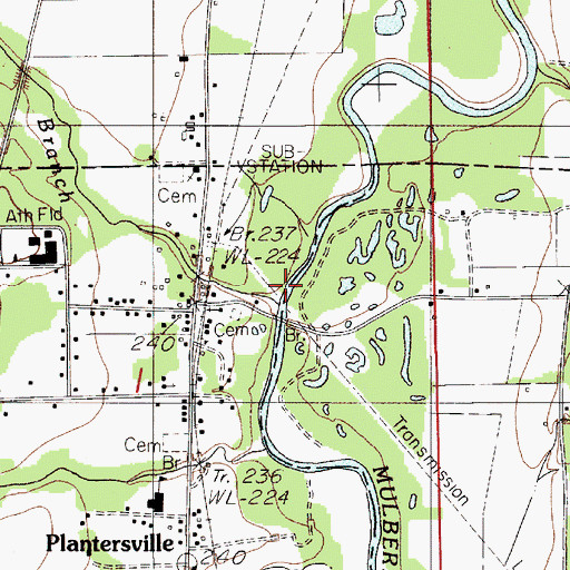 Topographic Map of Harris Branch, AL