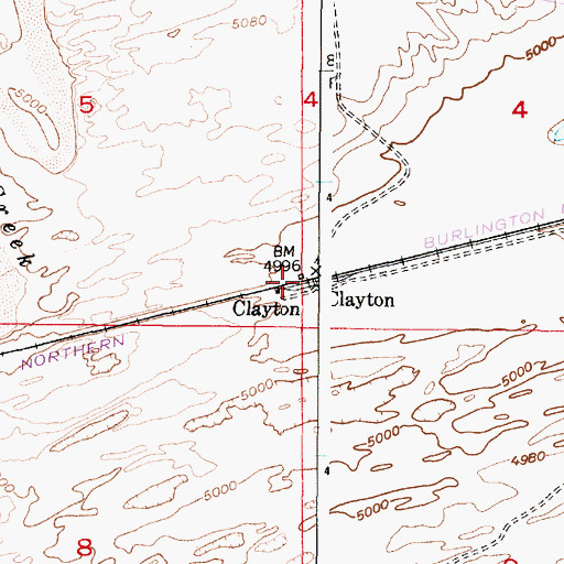 Topographic Map of Clayton, WY