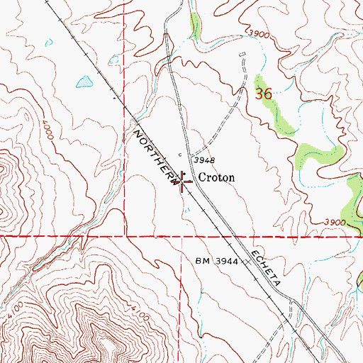 Topographic Map of Croton, WY
