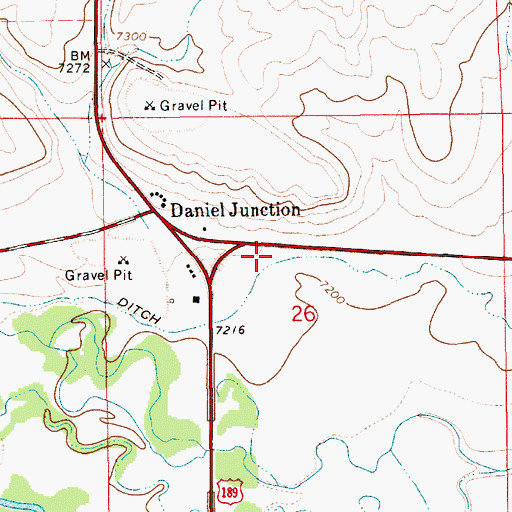 Topographic Map of Daniel Junction, WY
