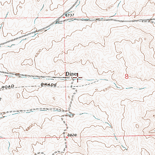 Topographic Map of Dines (historical), WY