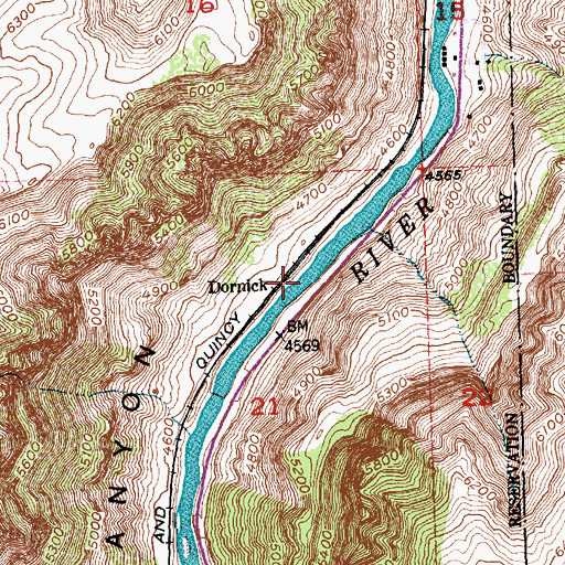 Topographic Map of Dornick, WY