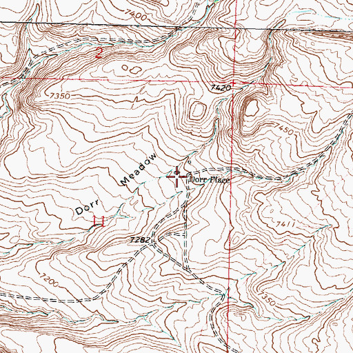 Topographic Map of Dorr Place, WY