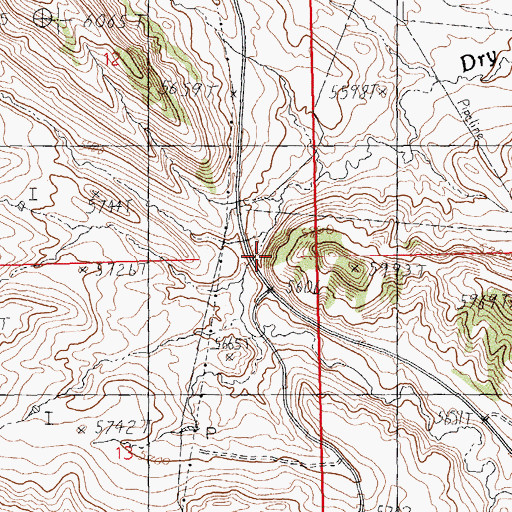 Topographic Map of Dry Creek, WY
