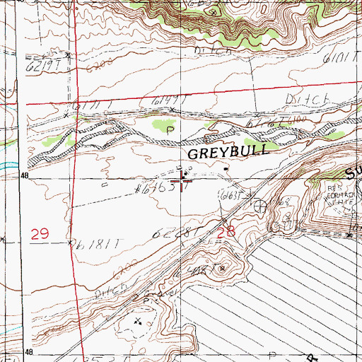 Topographic Map of Dumbell, WY