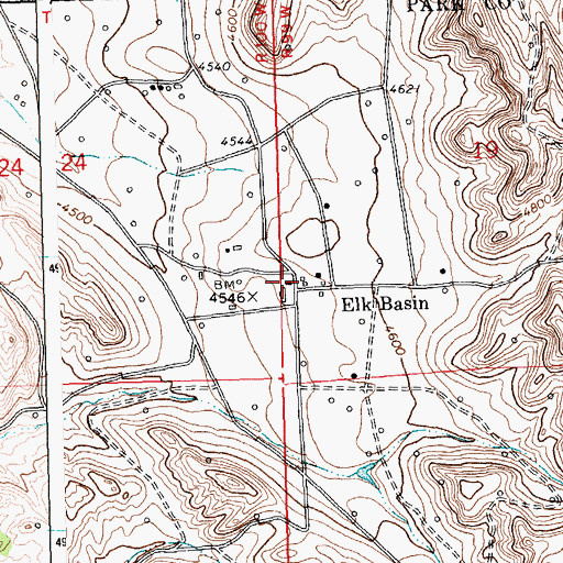 Topographic Map of Elk Basin, WY