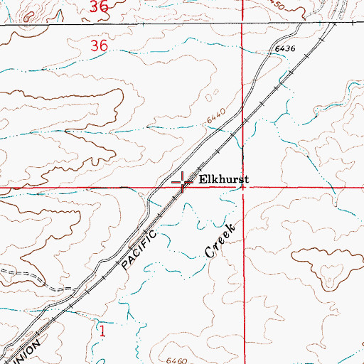 Topographic Map of Elkhurst, WY
