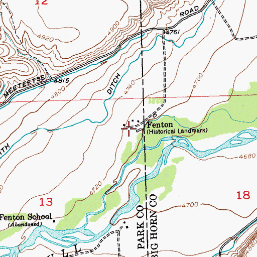 Topographic Map of Fenton, WY