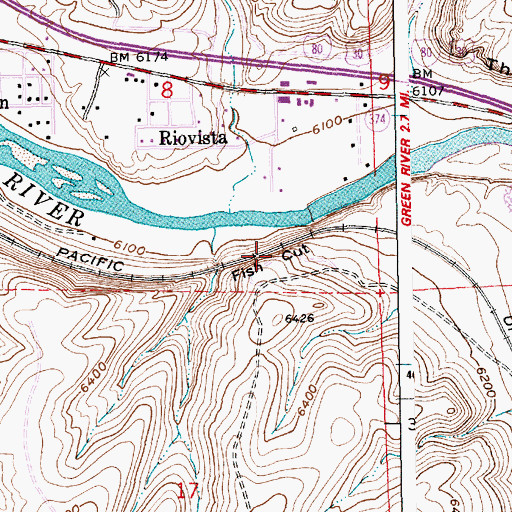Topographic Map of Fish Cut, WY