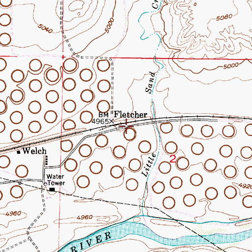 Topographic Map of Fletcher, WY