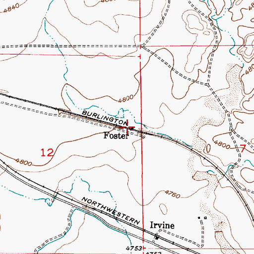 Topographic Map of Foster, WY