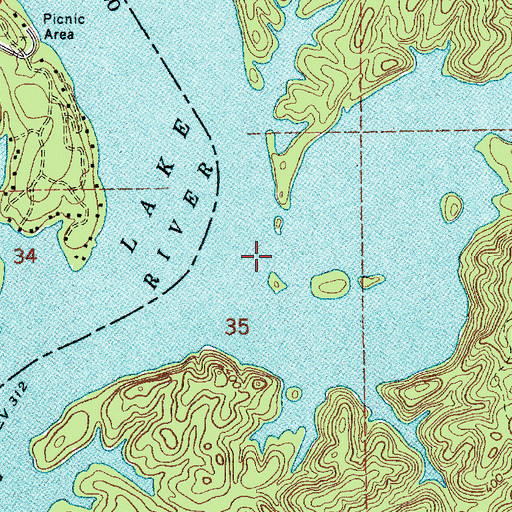 Topographic Map of Hatchet Creek, AL