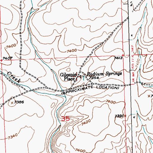 Topographic Map of Gilespie Place, WY