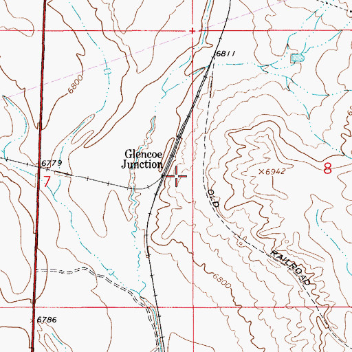 Topographic Map of Glencoe Junction, WY