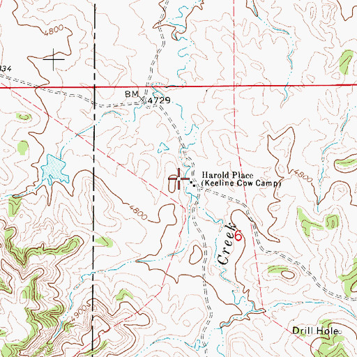 Topographic Map of Harold Place, WY