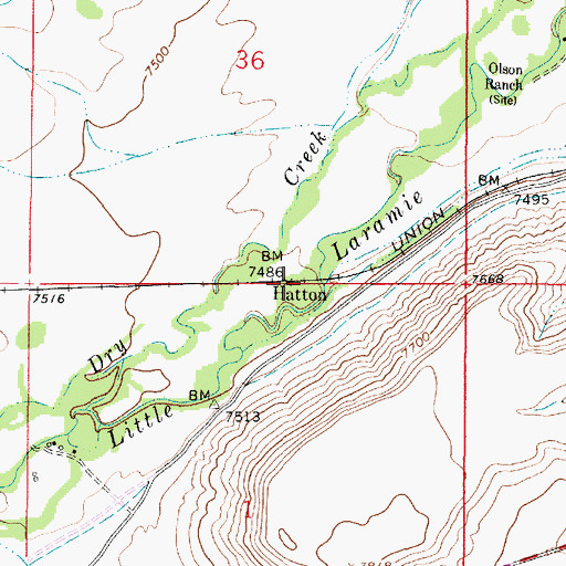 Topographic Map of Hatton, WY