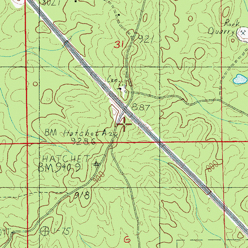 Topographic Map of Hatchet Springs School, AL