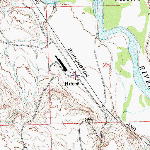 Topographic Map of Himes, WY