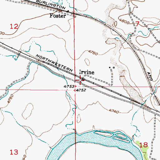 Topographic Map of Irvine, WY