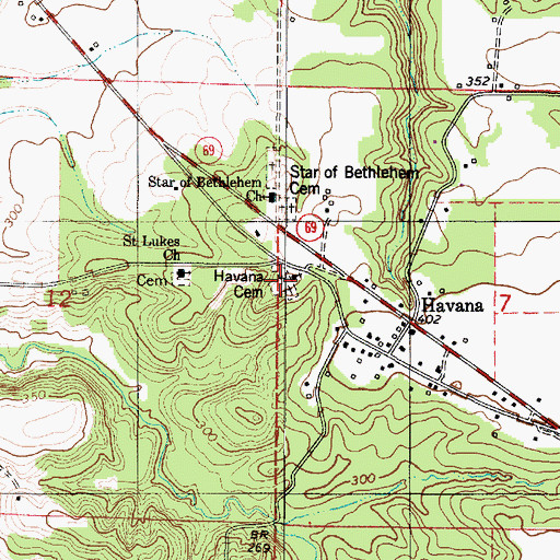 Topographic Map of Havana Cemetery, AL