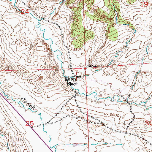 Topographic Map of Kotey Place, WY