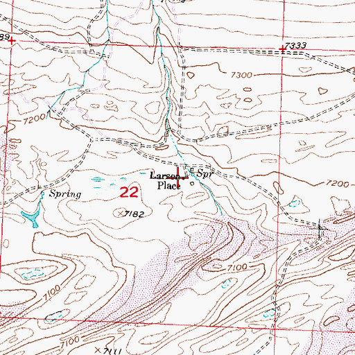 Topographic Map of Larsen Place, WY