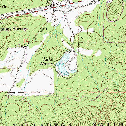 Topographic Map of Lake Haven, AL