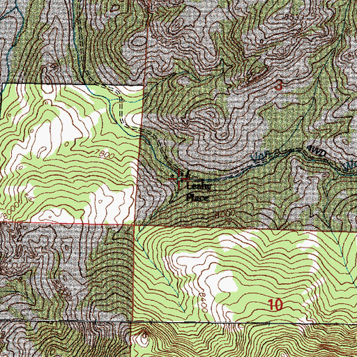 Topographic Map of Leahy Place, WY