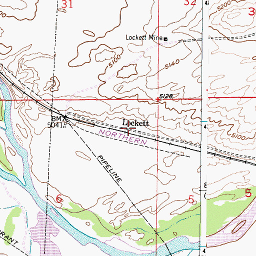 Topographic Map of Lockett, WY