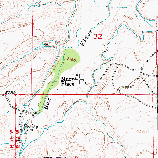 Topographic Map of Macy Place, WY