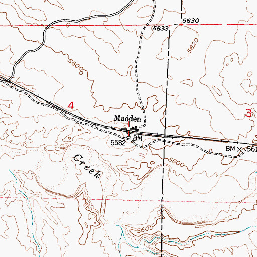 Topographic Map of Madden, WY