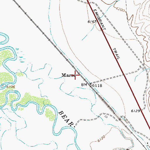 Topographic Map of Marse, WY