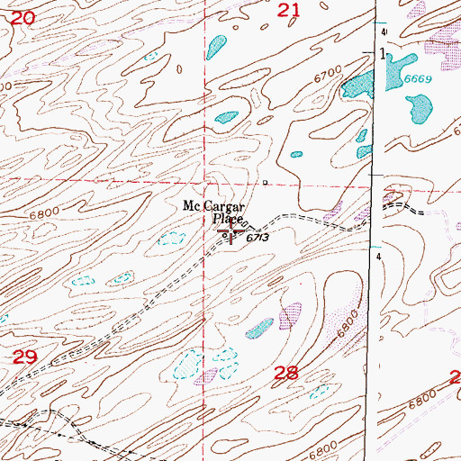 Topographic Map of McCargar Place, WY