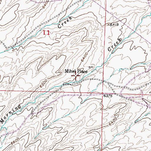 Topographic Map of Mihel Place (historical), WY