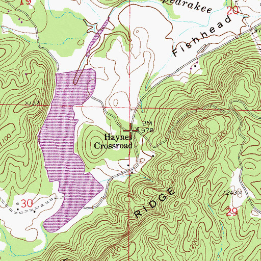Topographic Map of Haynes Crossroad, AL