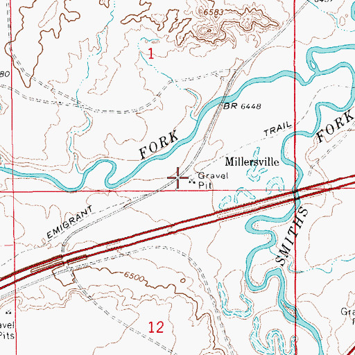 Topographic Map of Millersville (historical), WY