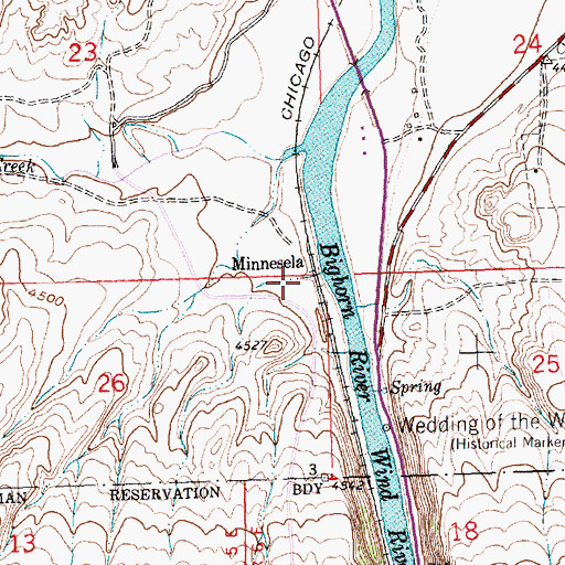 Topographic Map of Minnesela, WY