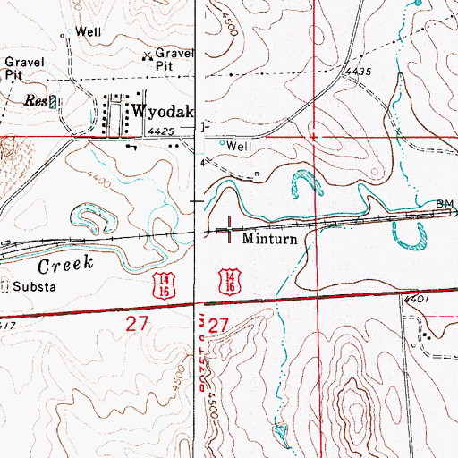 Topographic Map of Minturn, WY