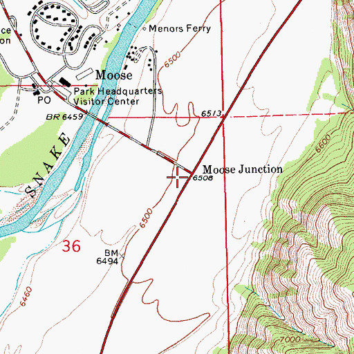 Topographic Map of Moose Junction, WY