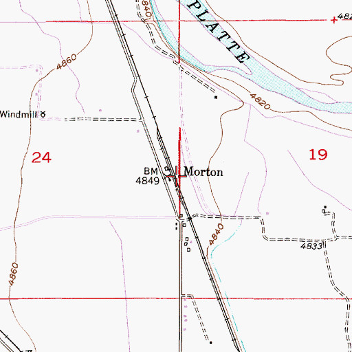 Topographic Map of Morton, WY