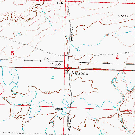 Topographic Map of Natrona, WY